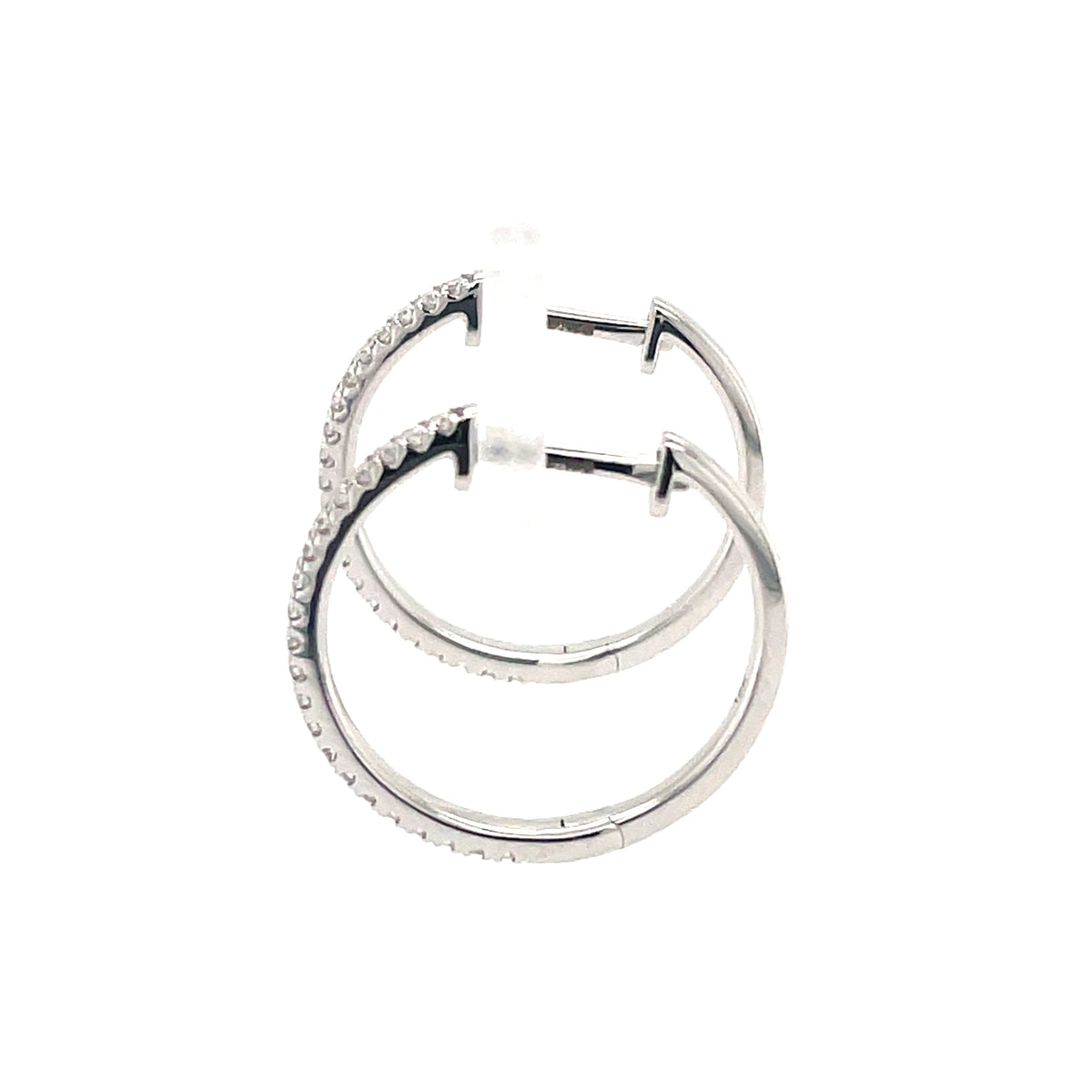 Diamond Hoop 18ct White Gold Earrings