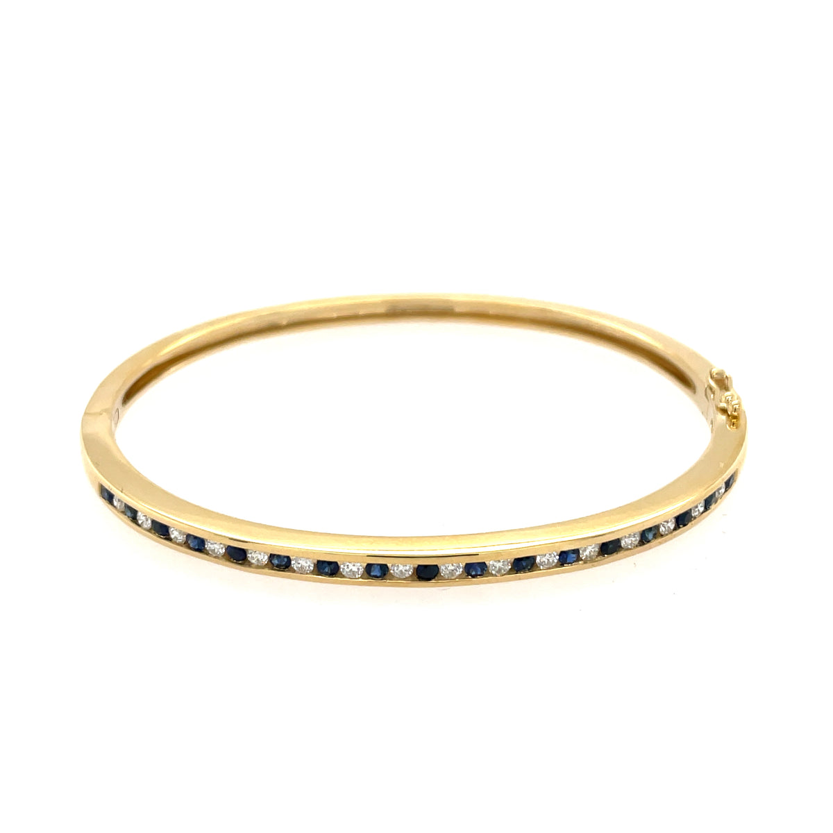 Sapphire & Diamond 9ct Yellow Gold Bangle