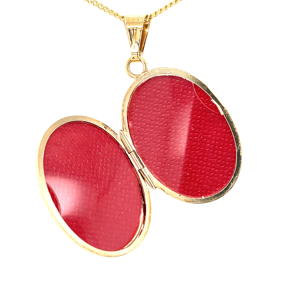9ct Gold Oval 25mm Hand Engraved Locket