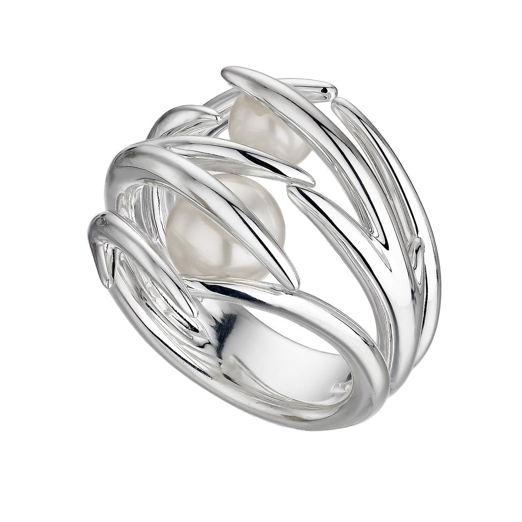 Shaun Leane Silver Hooked Pearl Ring