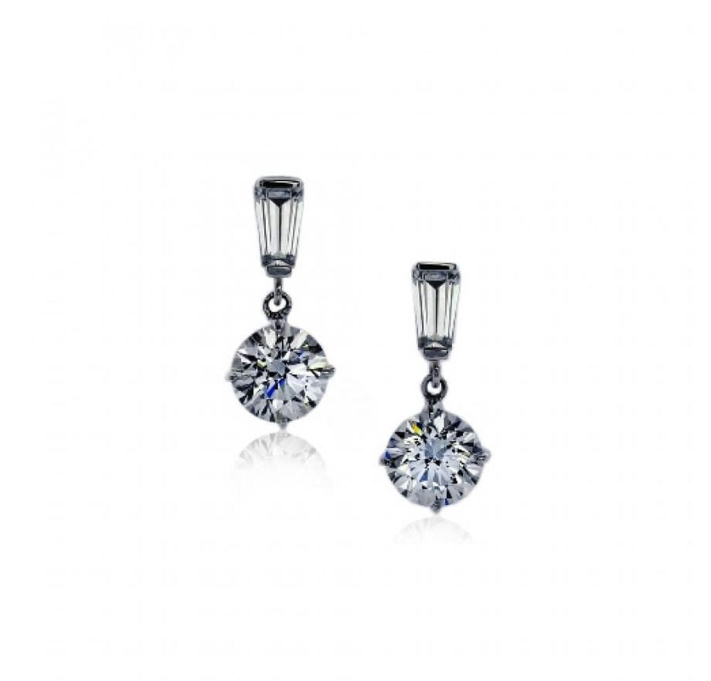 Carat* Baguette Round Drops W/G 2ct