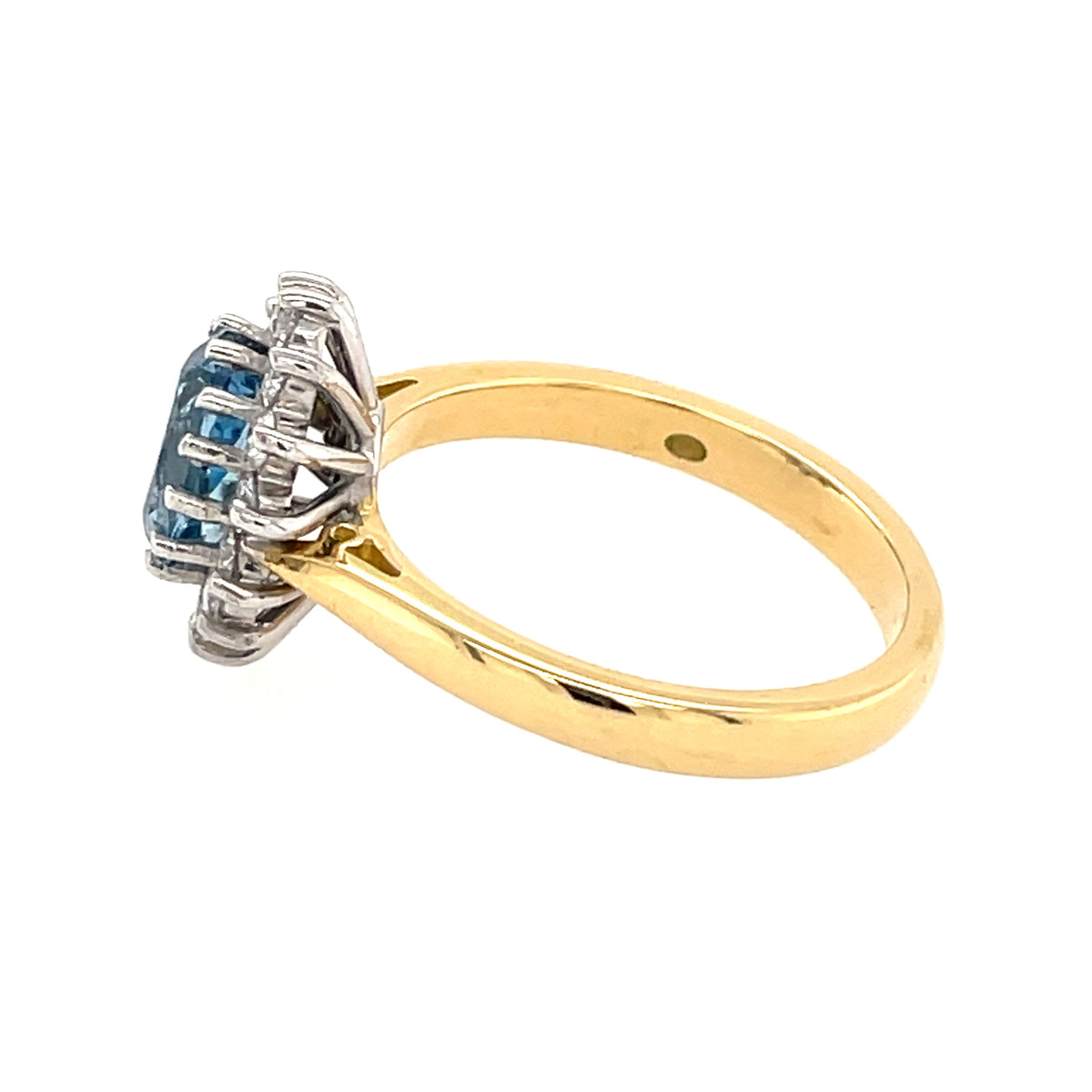 Aquamarine & Diamond 18ct Cluster Ring