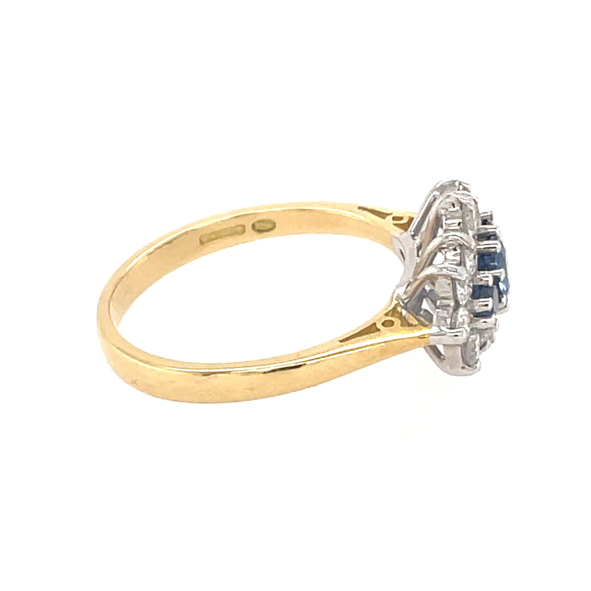 Sapphire & Diamond Shaped 18ct Cluster Ring