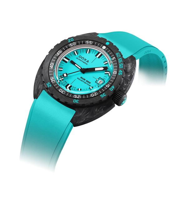 Doxa SUB 300 Carbon Aquamarine Turquoise Rubber 822.70.241.25