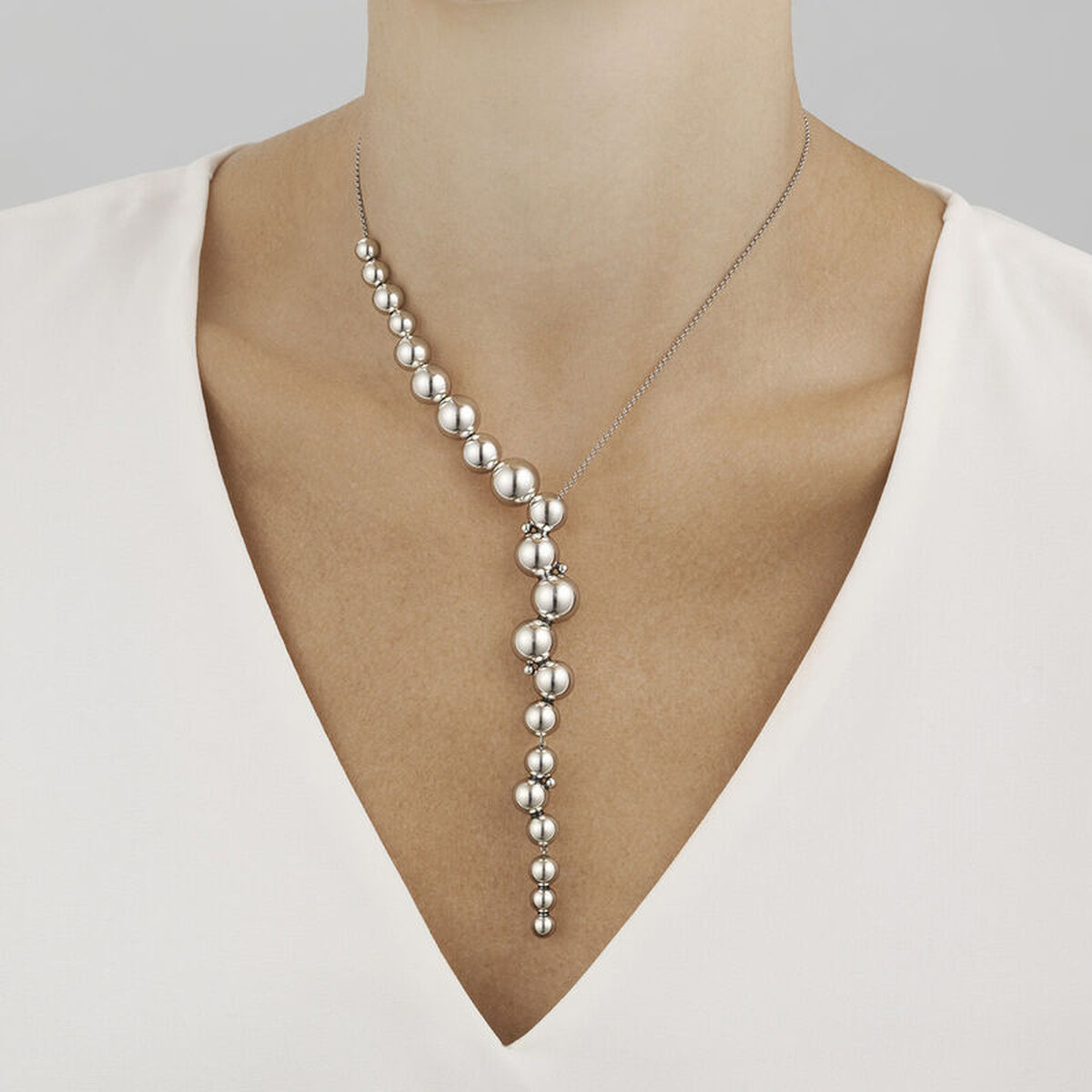 Georg Jensen Moonlight Grapes Necklace, Oxidised Sterling Silver