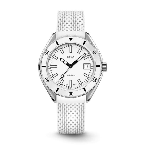 Doxa SUB 200 Whitepearl Rubber, Standard 799.10.011.10
