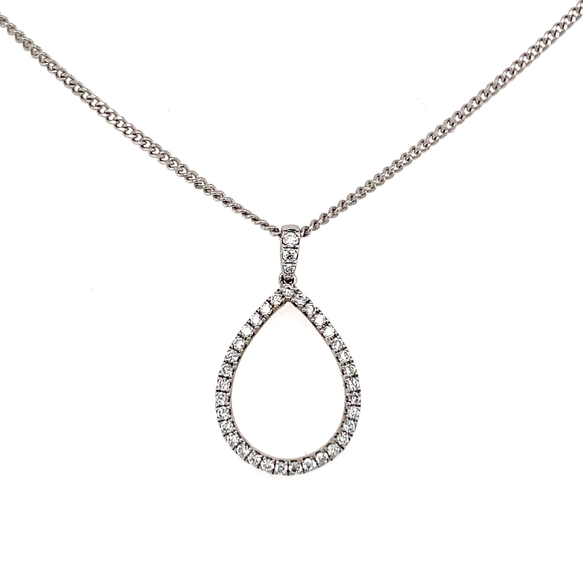 Diamond Drop Style 18ct Pendant