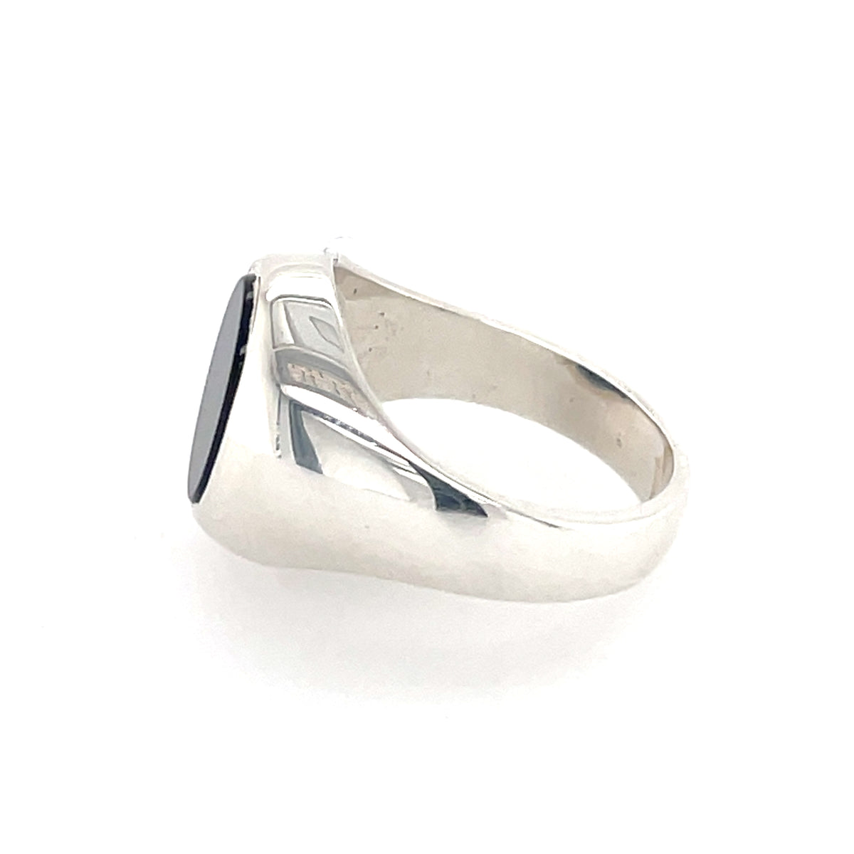 Silver Boys Onyx Ring