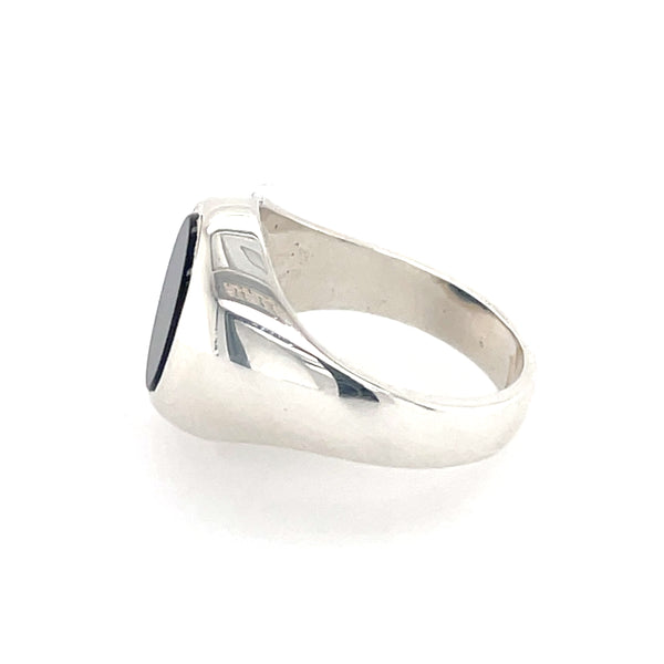 Silver Boys Onyx Ring