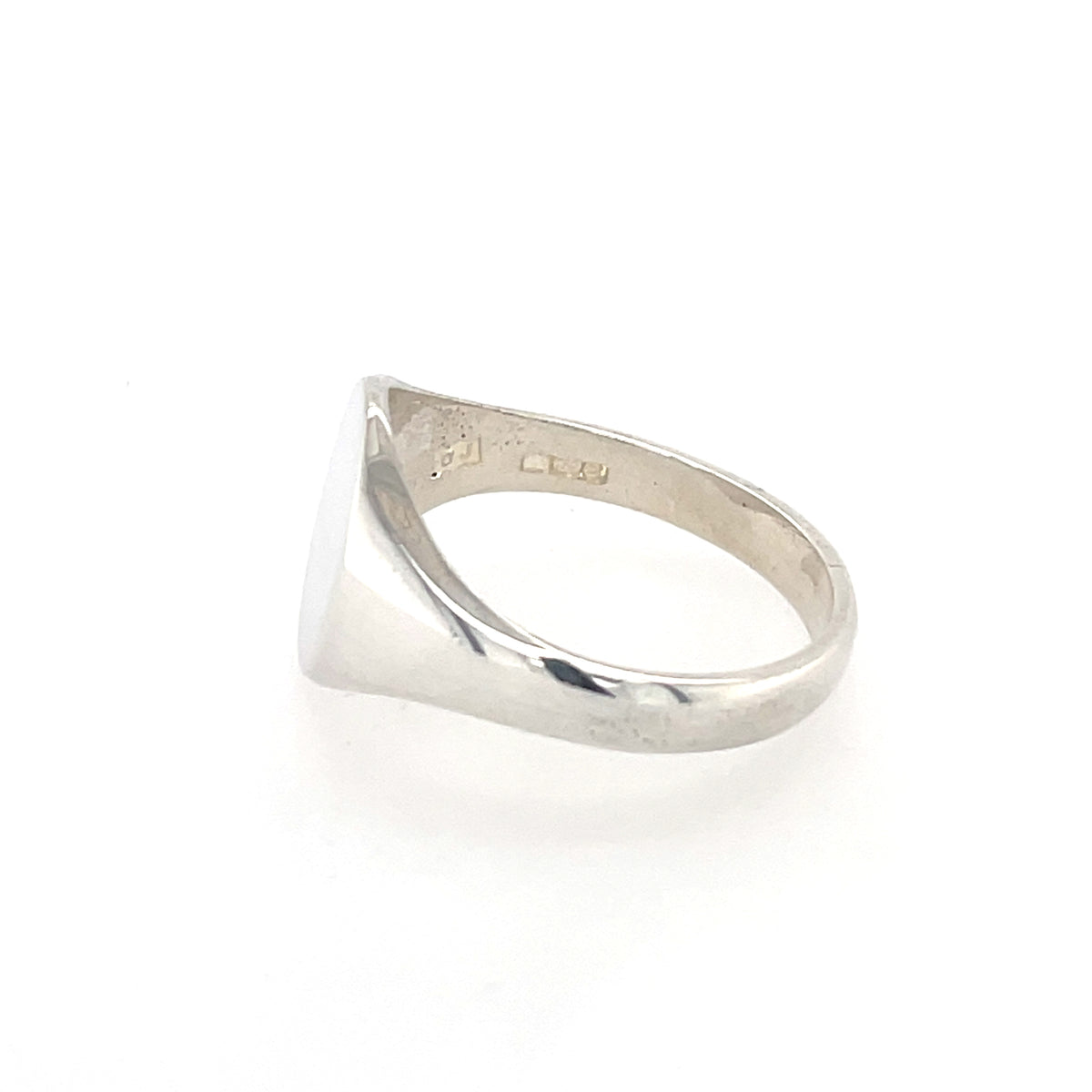 Silver Signet Ladies Plain Oval Ring