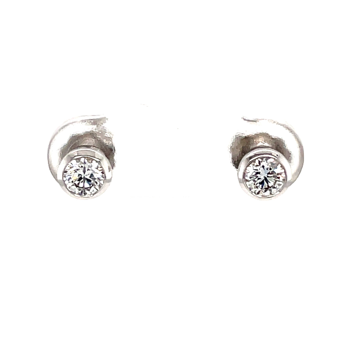 Diamond Rub Over 0.52ct White 18ct Earrings