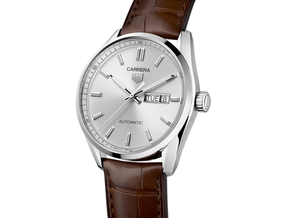 Tag Heuer Carrera Day-Date Automatic Calibre 5 Grey/Alligator 41mm WBN2011.FC6484