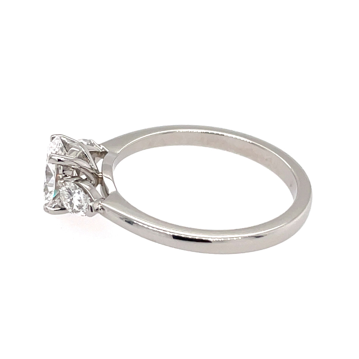 3 Stone Diamond 1.34ct Platinum Ring