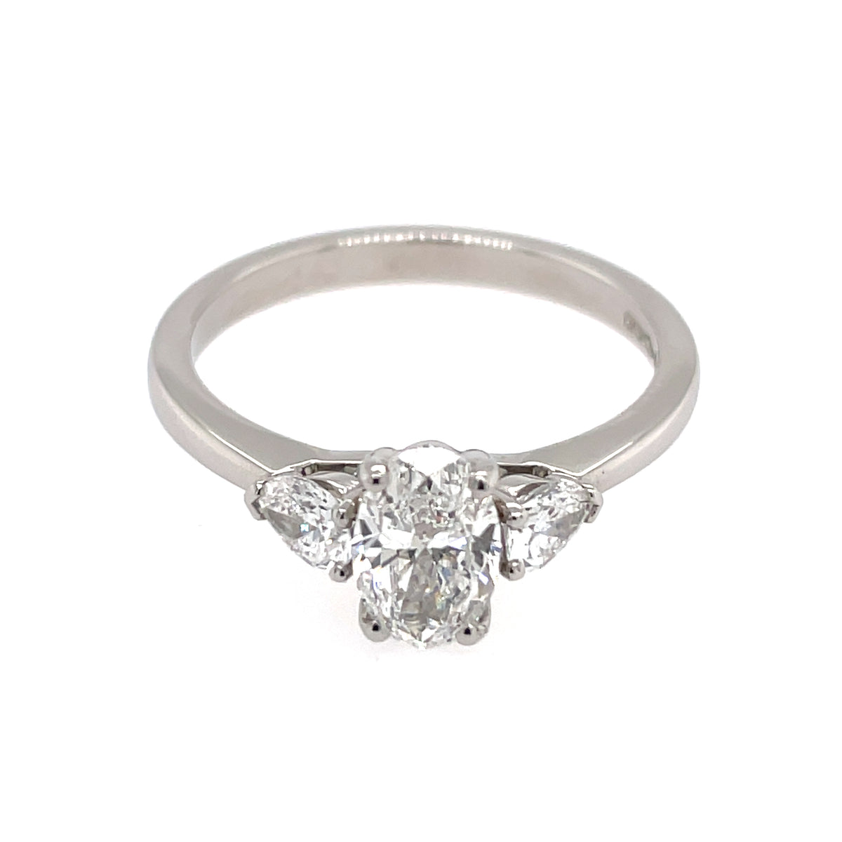 3 Stone Diamond 1.34ct Platinum Ring