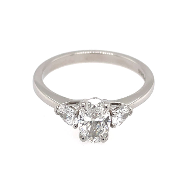 3 Stone Diamond 1.34ct Platinum Ring
