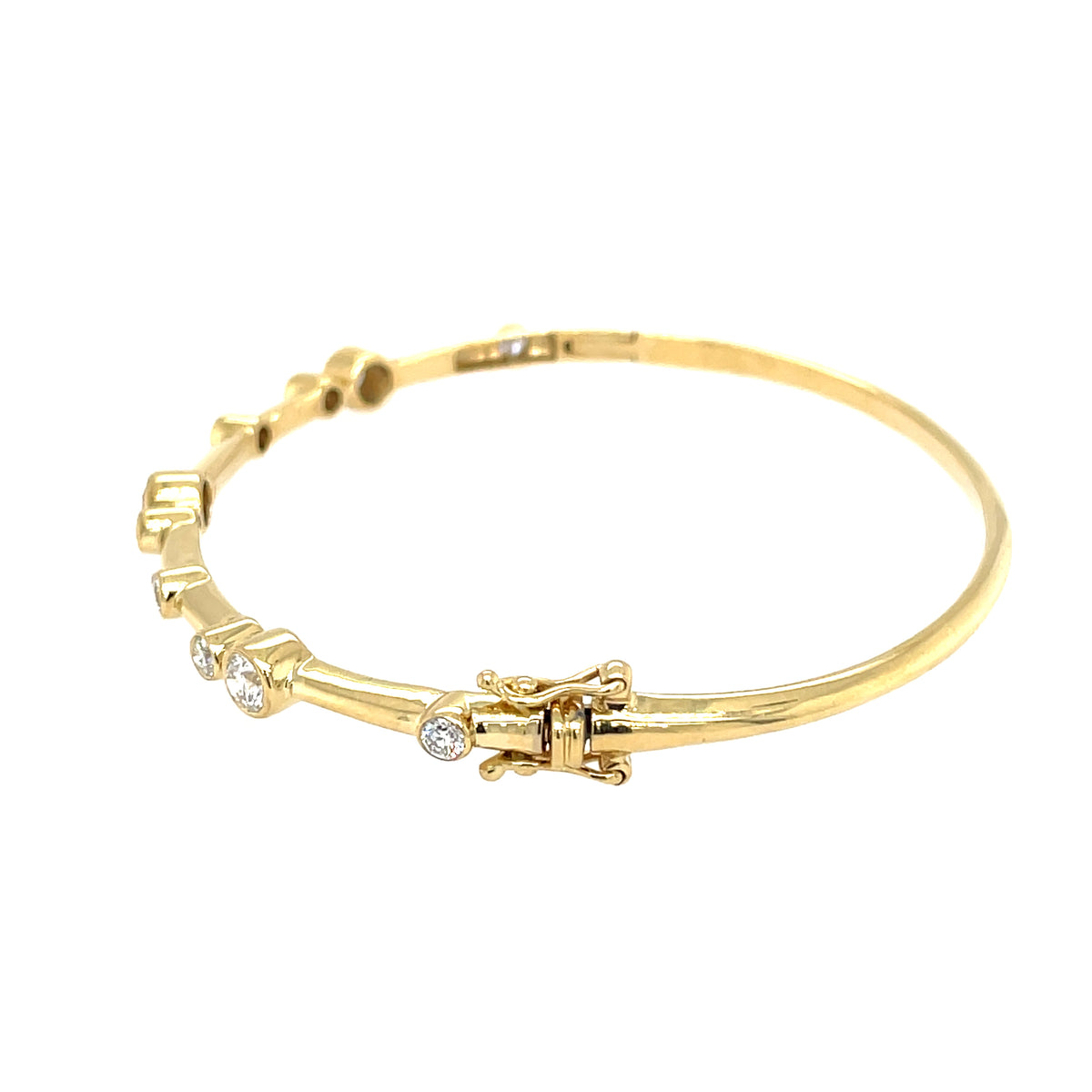 Diamond Bubble 18ct Yellow Gold Bangle
