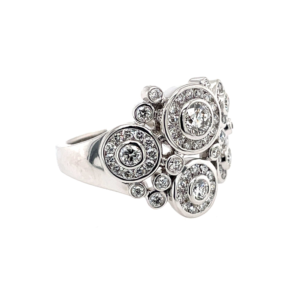 Diamond Cluster 18ct White Gold Ring