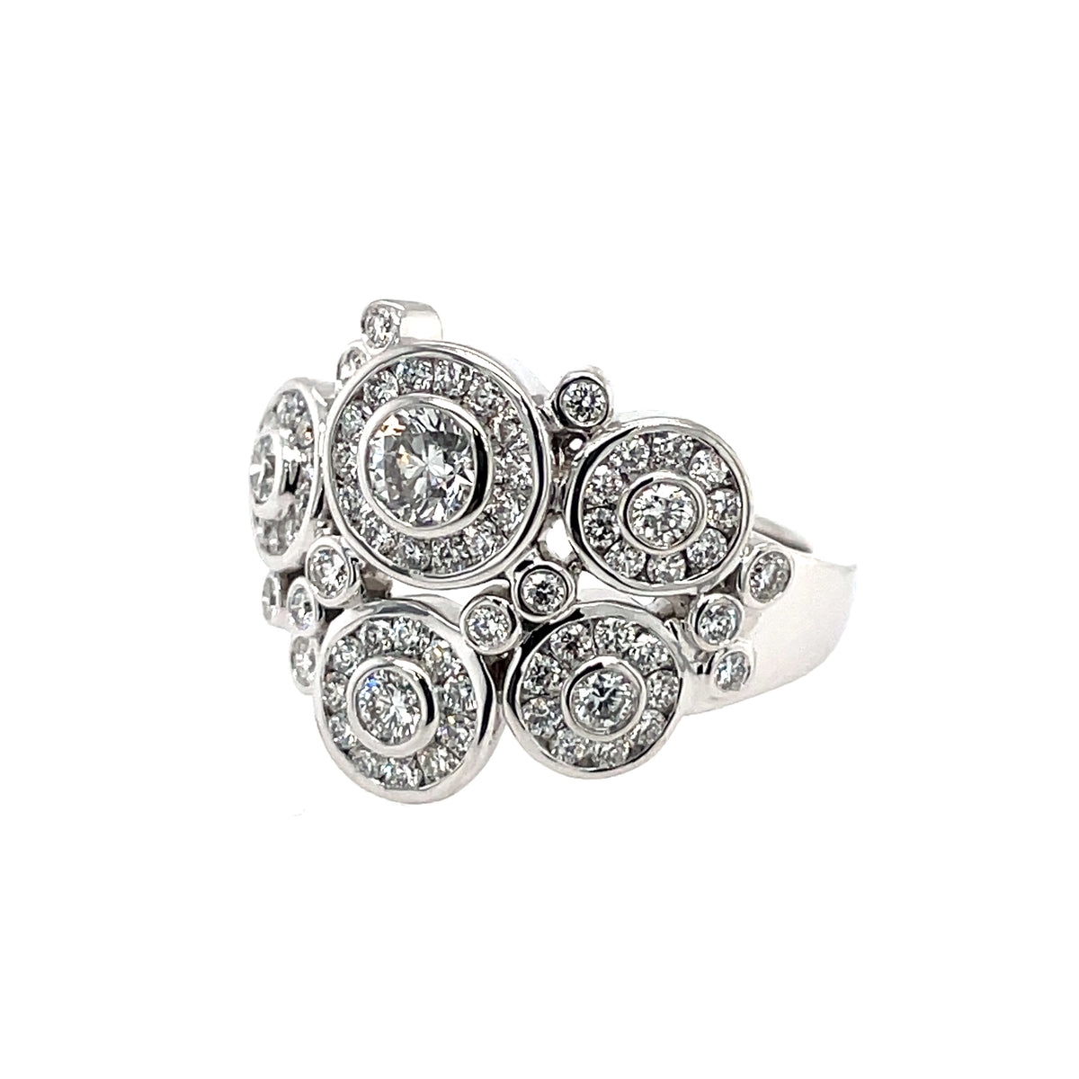 Diamond Cluster 18ct White Gold Ring