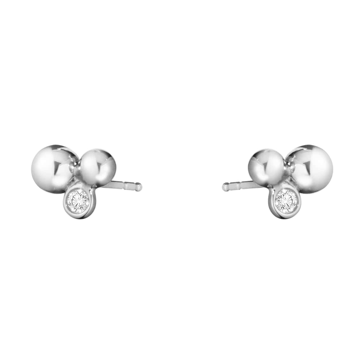 Georg Jensen Moonlight Grapes Earrings, Sterling Silver and Diamond