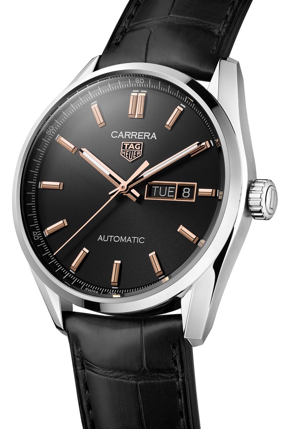 Tag Heuer Carrera Day-Date Automatic Calibre 5 Black Leather 41mm WBN2013.FC6503