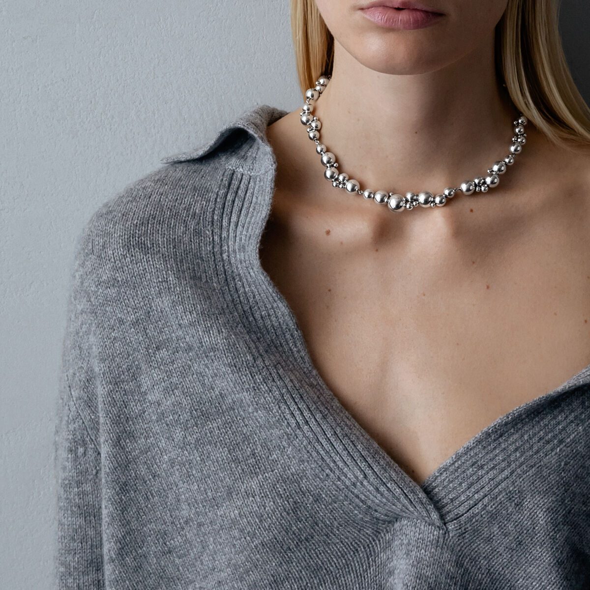 Georg Jensen Moonlight Grapes Necklace, Sterling Silver