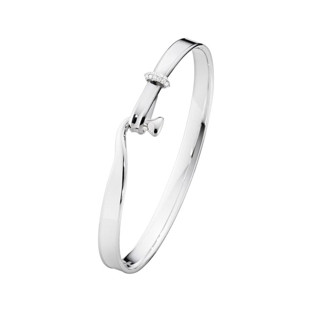 Georg Jensen Torun Bangle with Diamonds, Sterling Silver