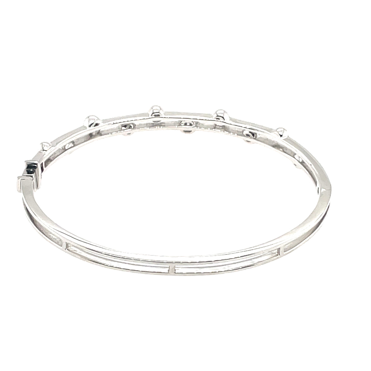 Diamond Set 9ct White Gold Bangle