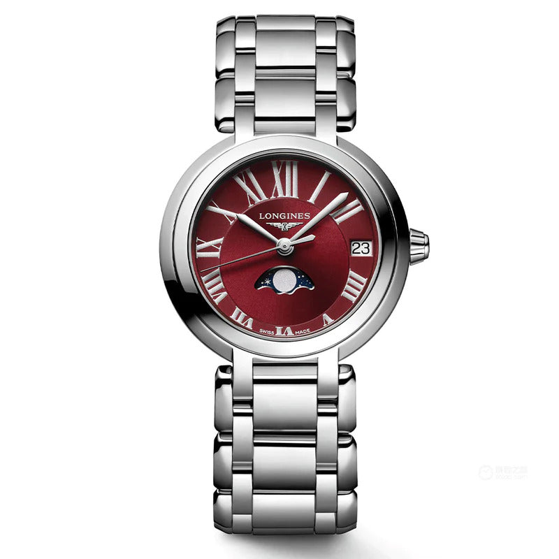 Longines Primaluna Bordeux Red Moonphase Watch 30.5mm L8.115.4.92.6