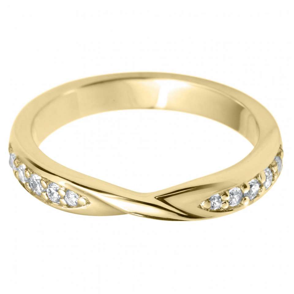 18ct Yellow Gold Diamond Twist Band