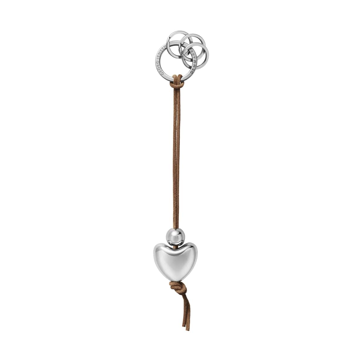 Georg Jensen Keyring Heart with Leather Strap