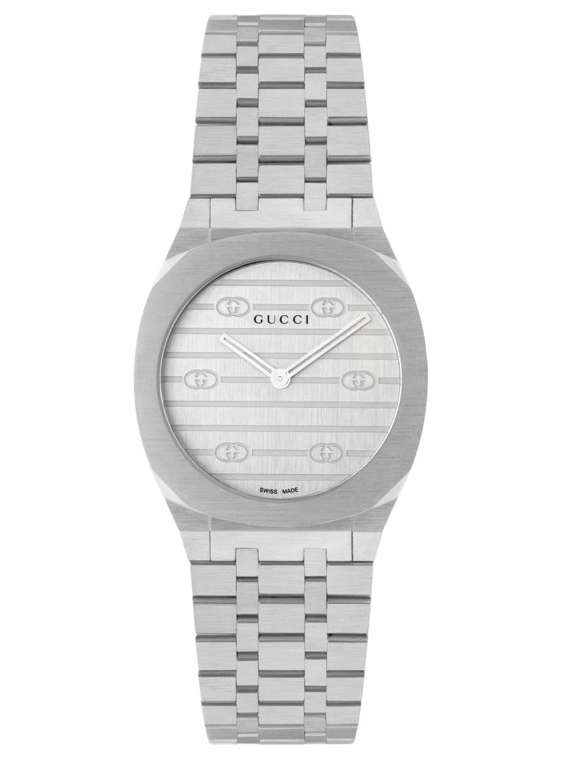 GUCCI 25H Steel Unisex 30mm Watch YA163501