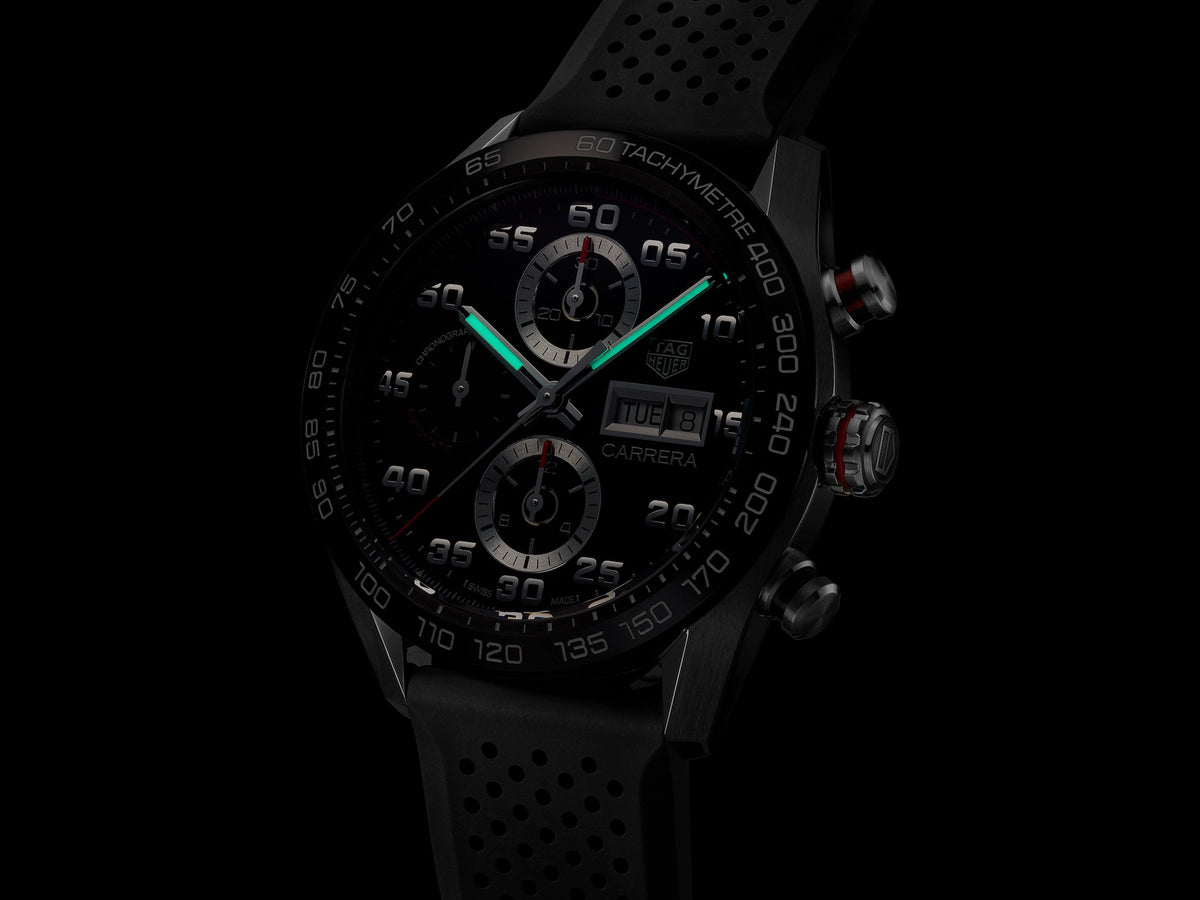 Tag Heuer Carrera Automatic Chronograph Rubber Strap 44mm CBN2A1AA.FT6228