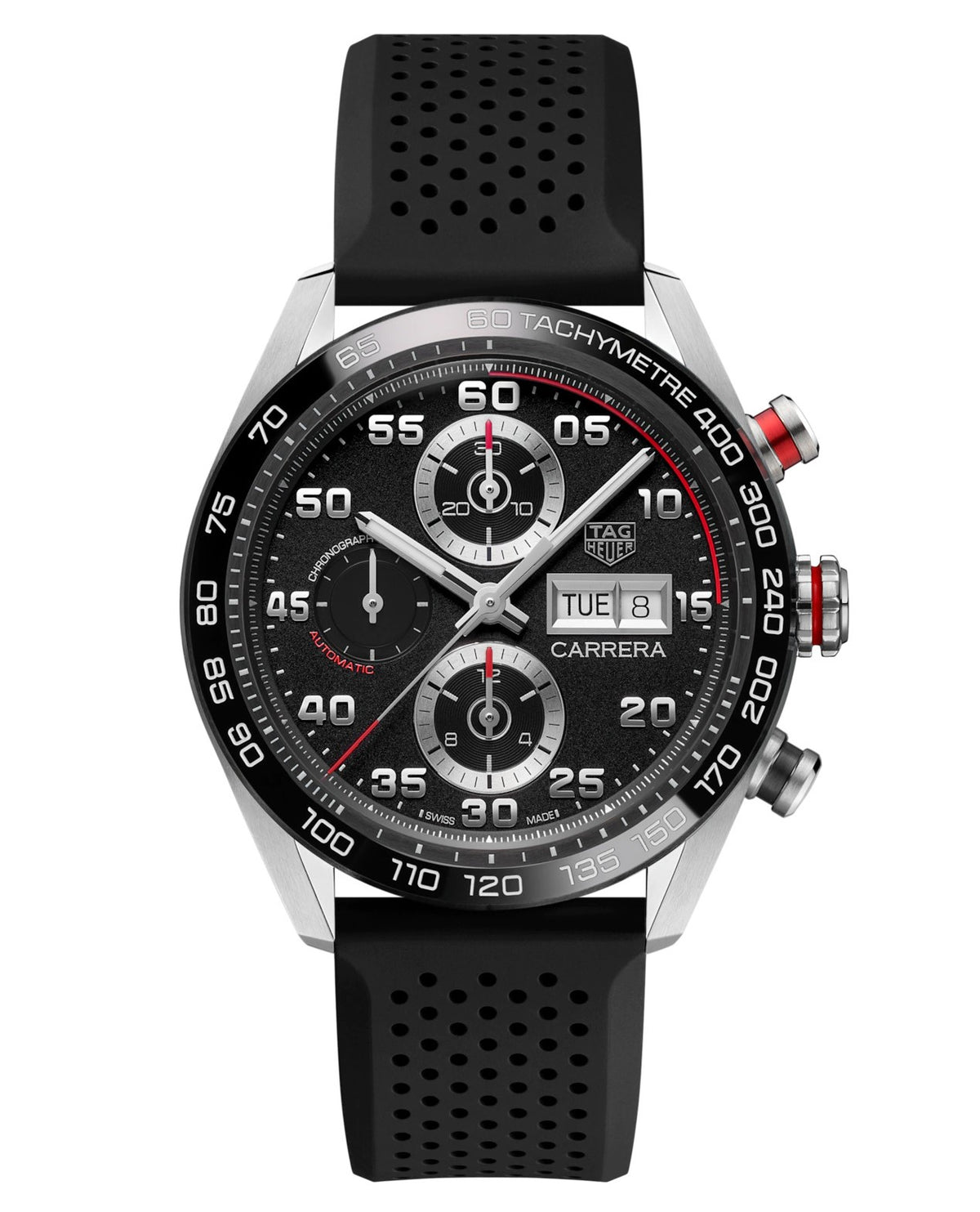 Tag Heuer Carrera Automatic Chronograph Rubber Strap 44mm CBN2A1AA.FT6228