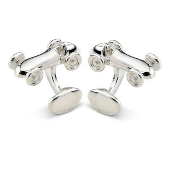 Deakin & Francis Silver Vintage Racing Car Cufflinks
