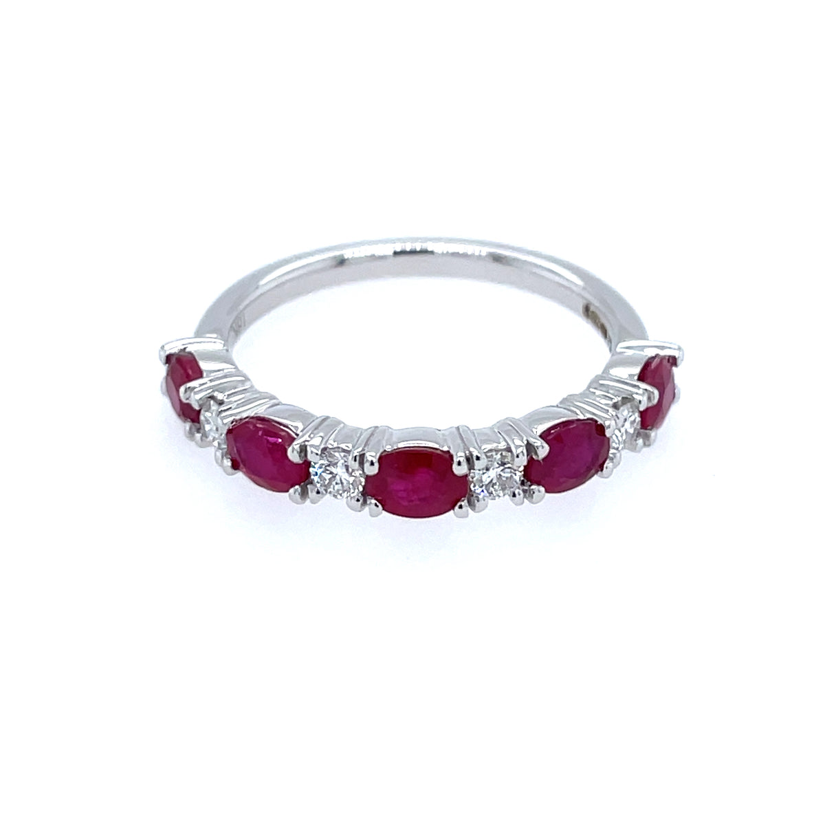 Ruby & Diamond 18ct White Gold Eternity Ring
