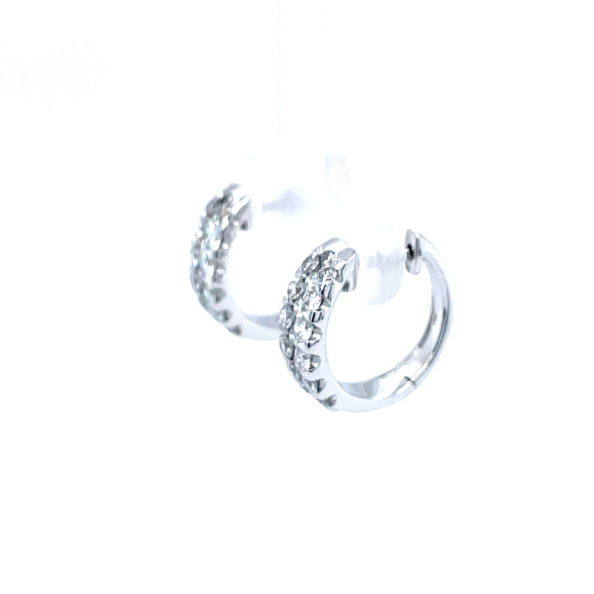 Diamond Triple Row 18ct White Gold Earrings