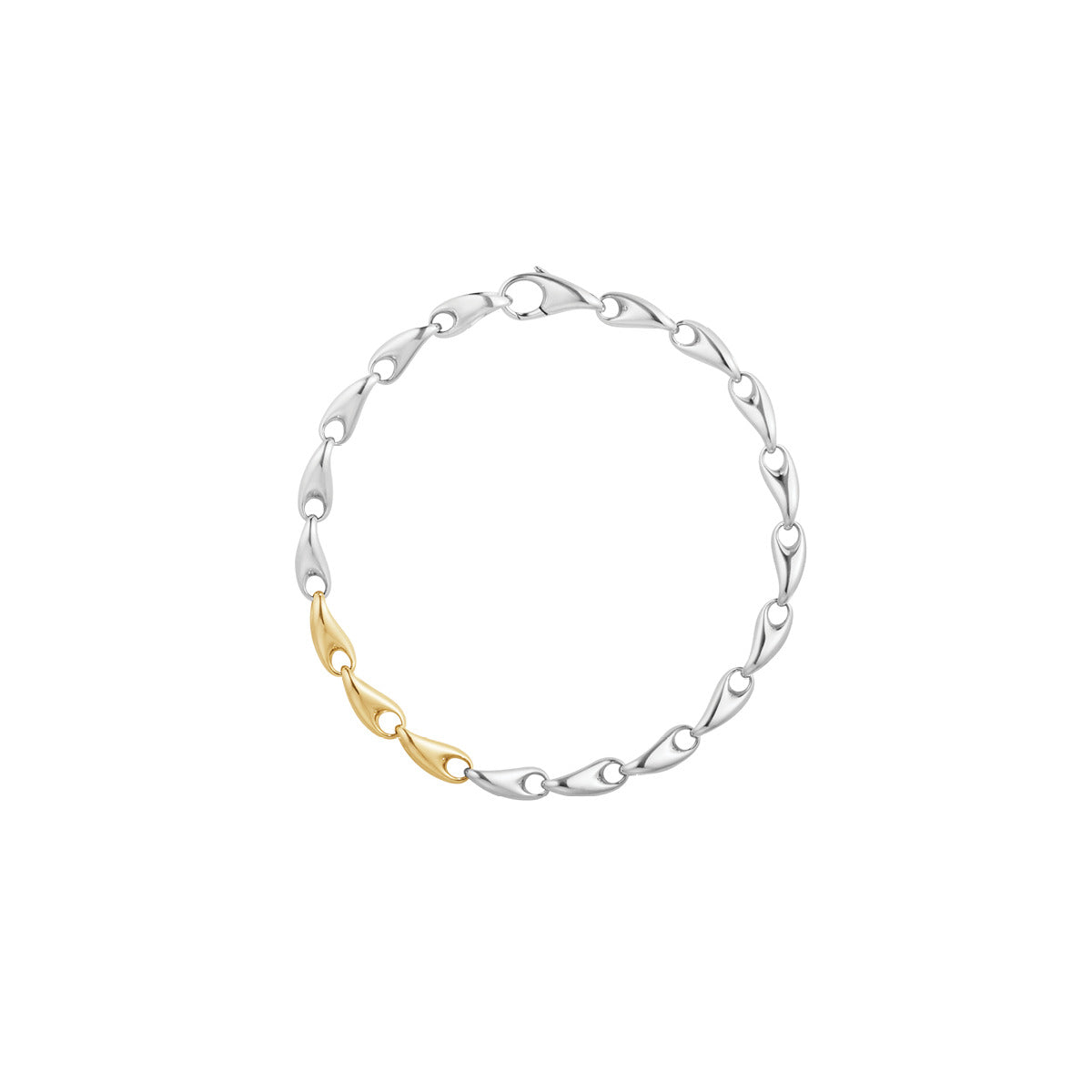Georg Jensen Reflect Bracelet, Sterling Silver & 18ct Yellow Gold, Slim