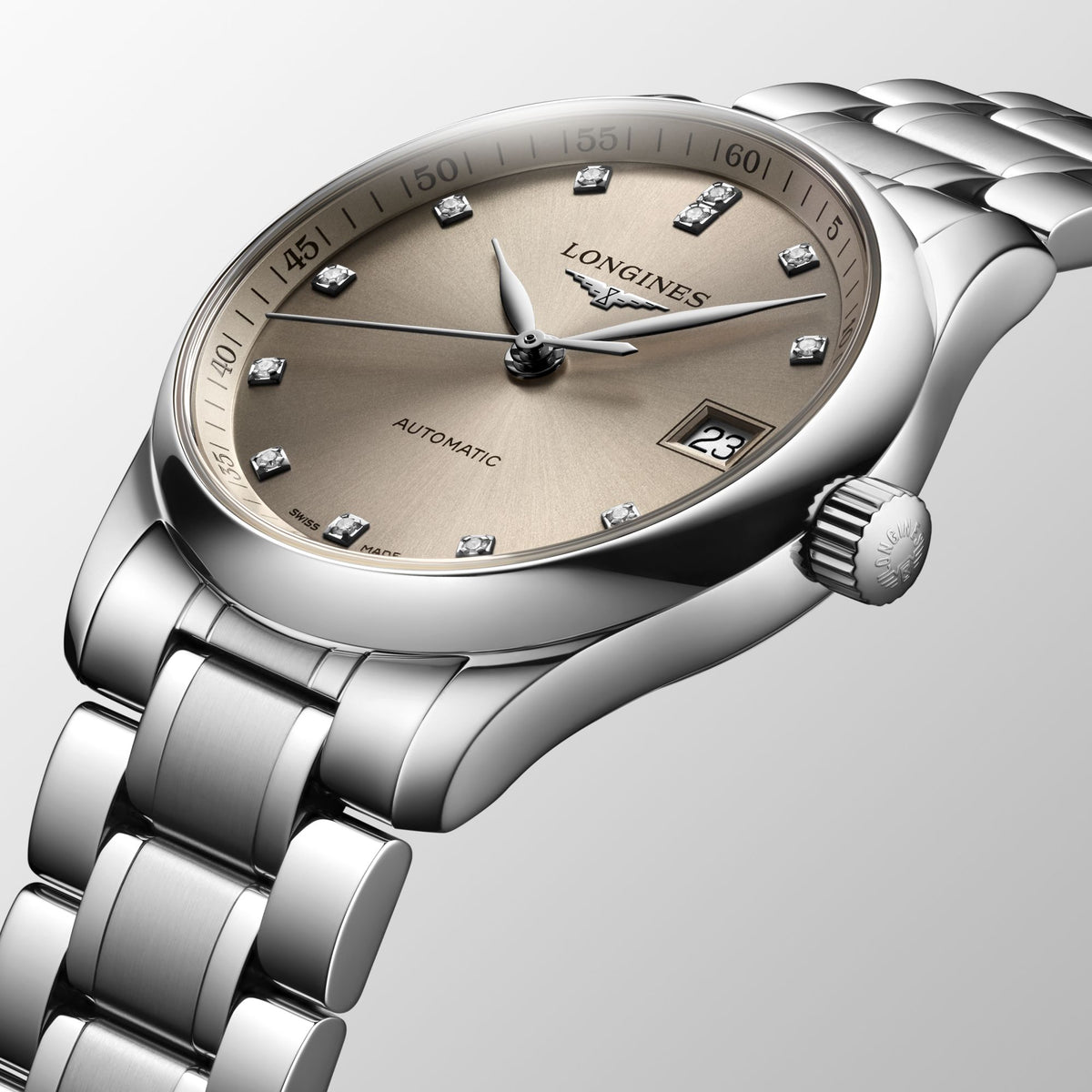 Longines Master Collection Automatic Beige Diamond Dial 34mm L2.357.4.07.6