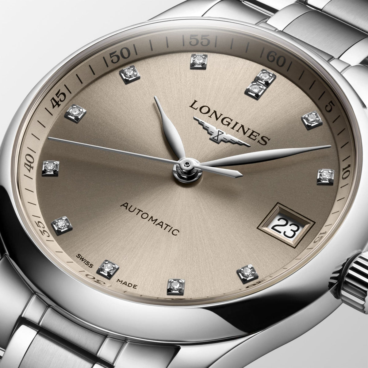 Longines Master Collection Automatic Beige Diamond Dial 34mm L2.357.4.07.6