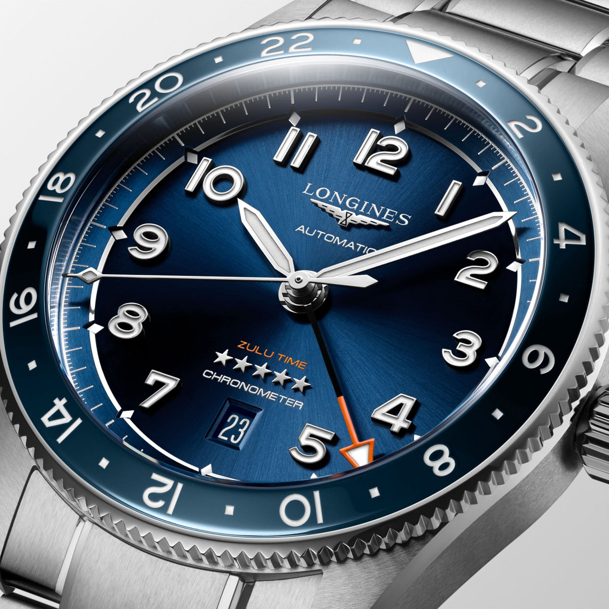 Longines Spirit Automatic Blue Zulu Time 42mm L3.812.4.93.6