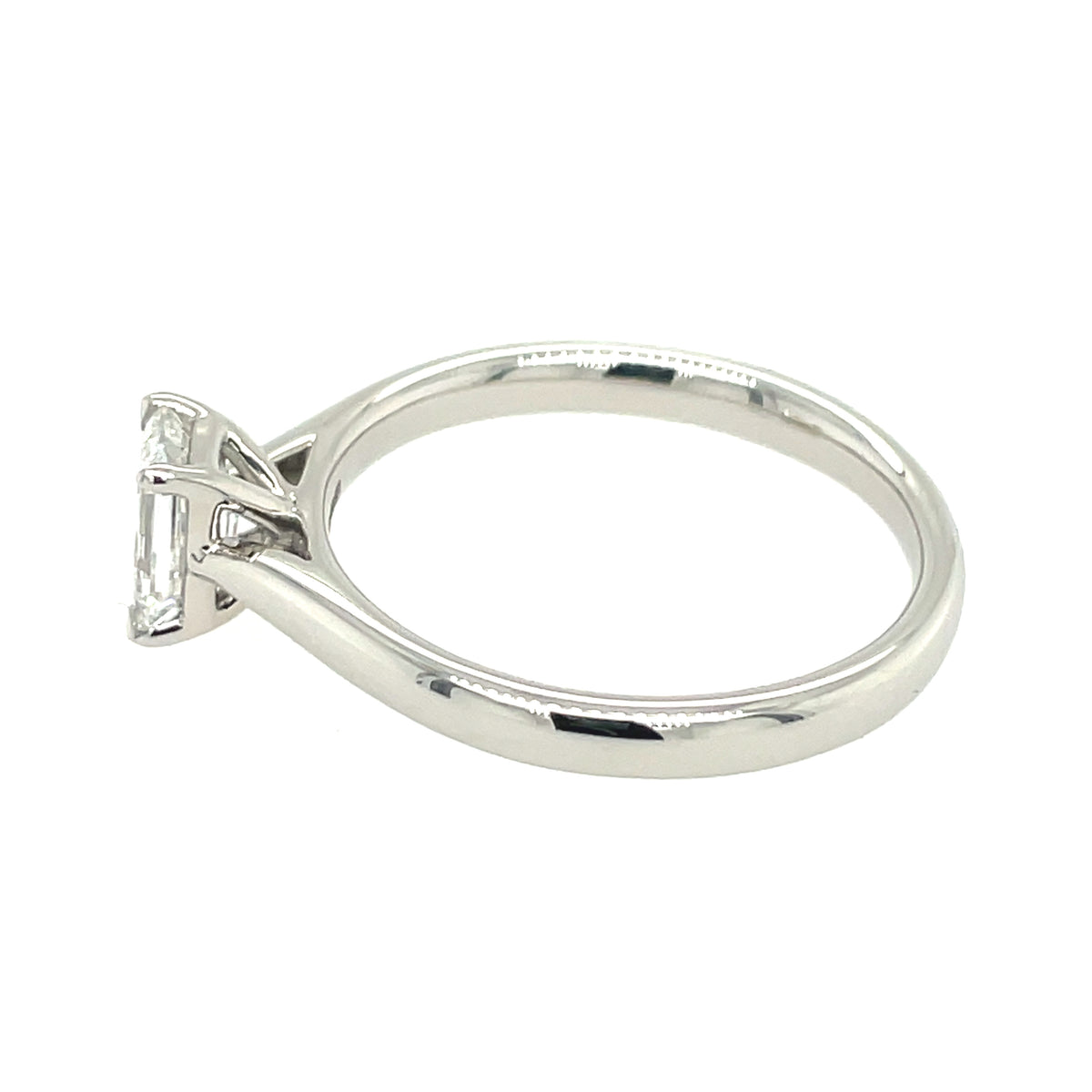 Platinum Emerald Cut 0.72ct Diamond Ring