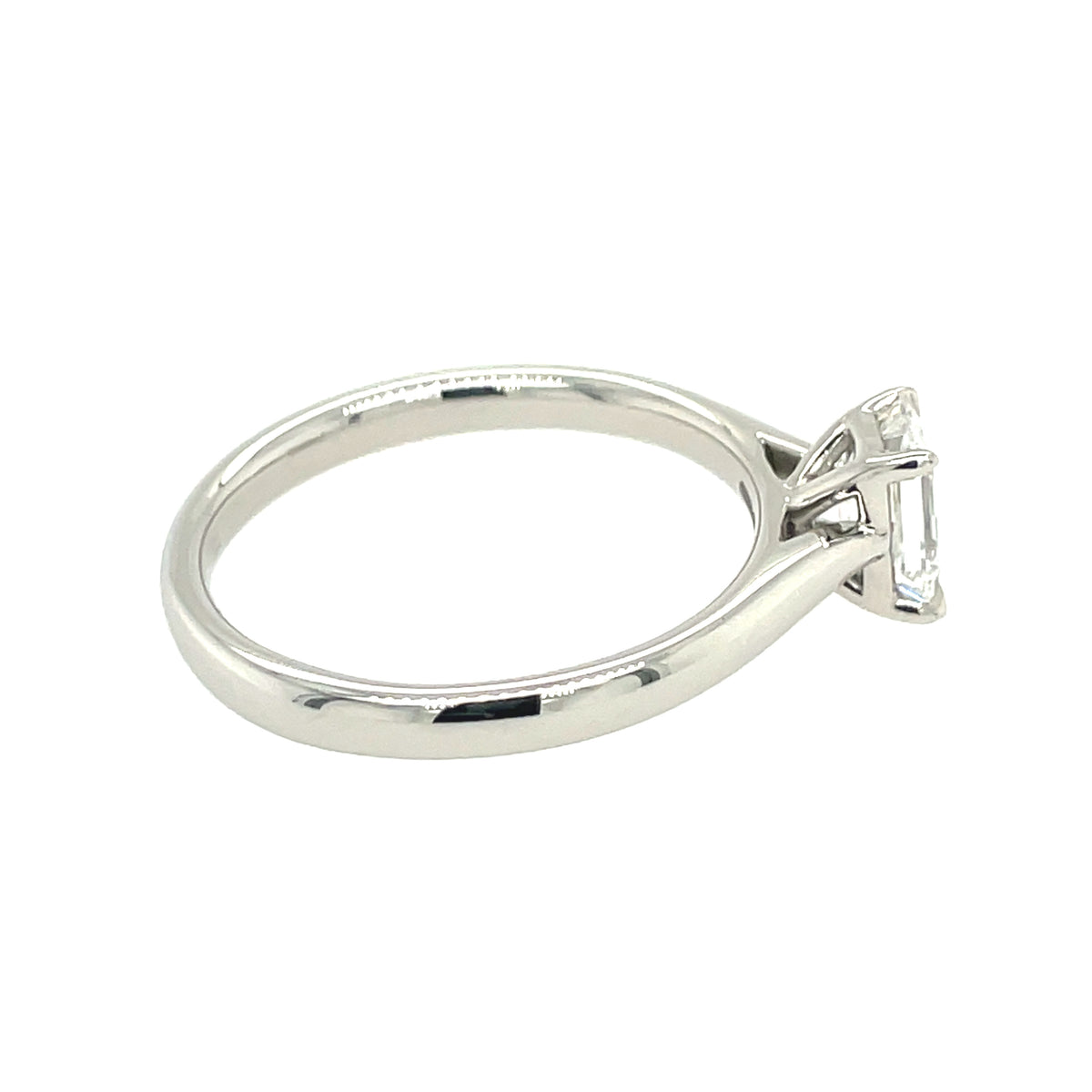 Platinum Emerald Cut 0.72ct Diamond Ring