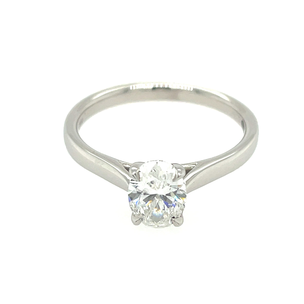 Platinum Oval Cut 0.80ct Diamond Ring