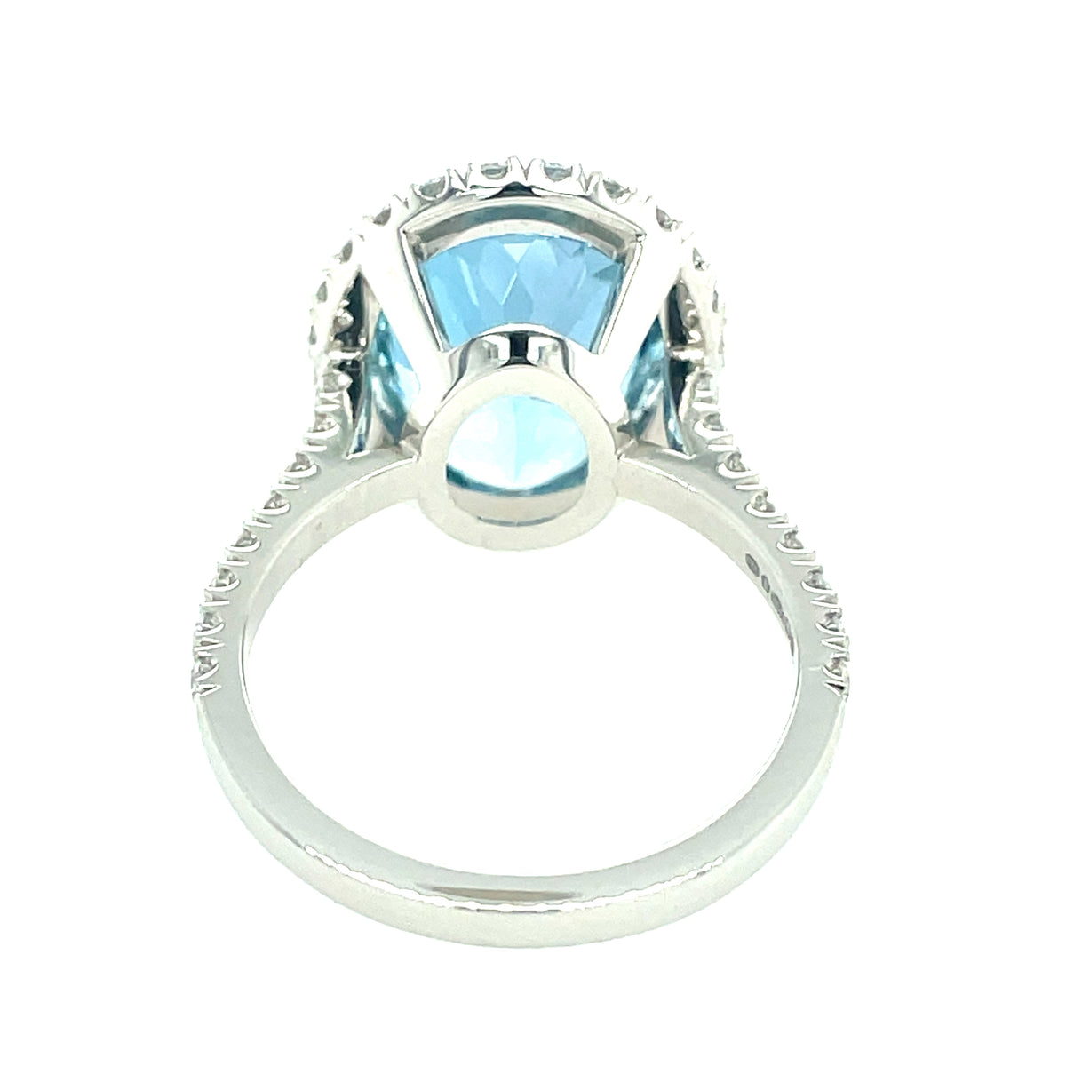 Aquamarine & Diamond Platinum Ring