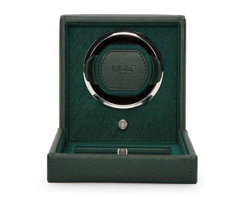 Wolf Cub Single Watch Winder Green With Cover
