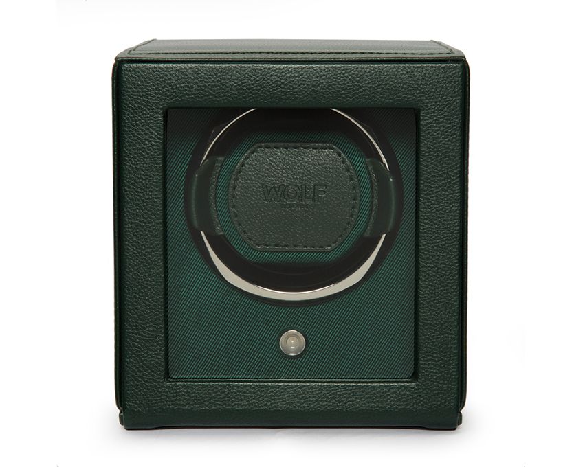Wolf Cub Single Watch Winder Green With Cover