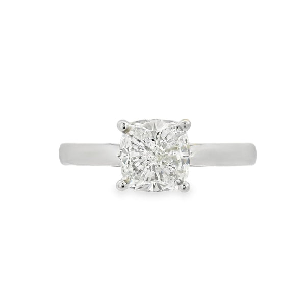 Hayes & Lake Cushion Cut Single Stone 1.50ct Lab Grown Diamond, Platinum Ring