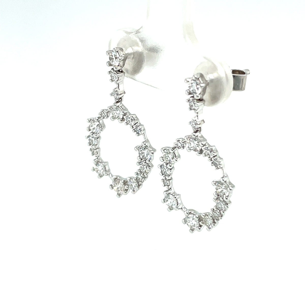 Diamond Dancing Circles 18ct White Gold Earrings