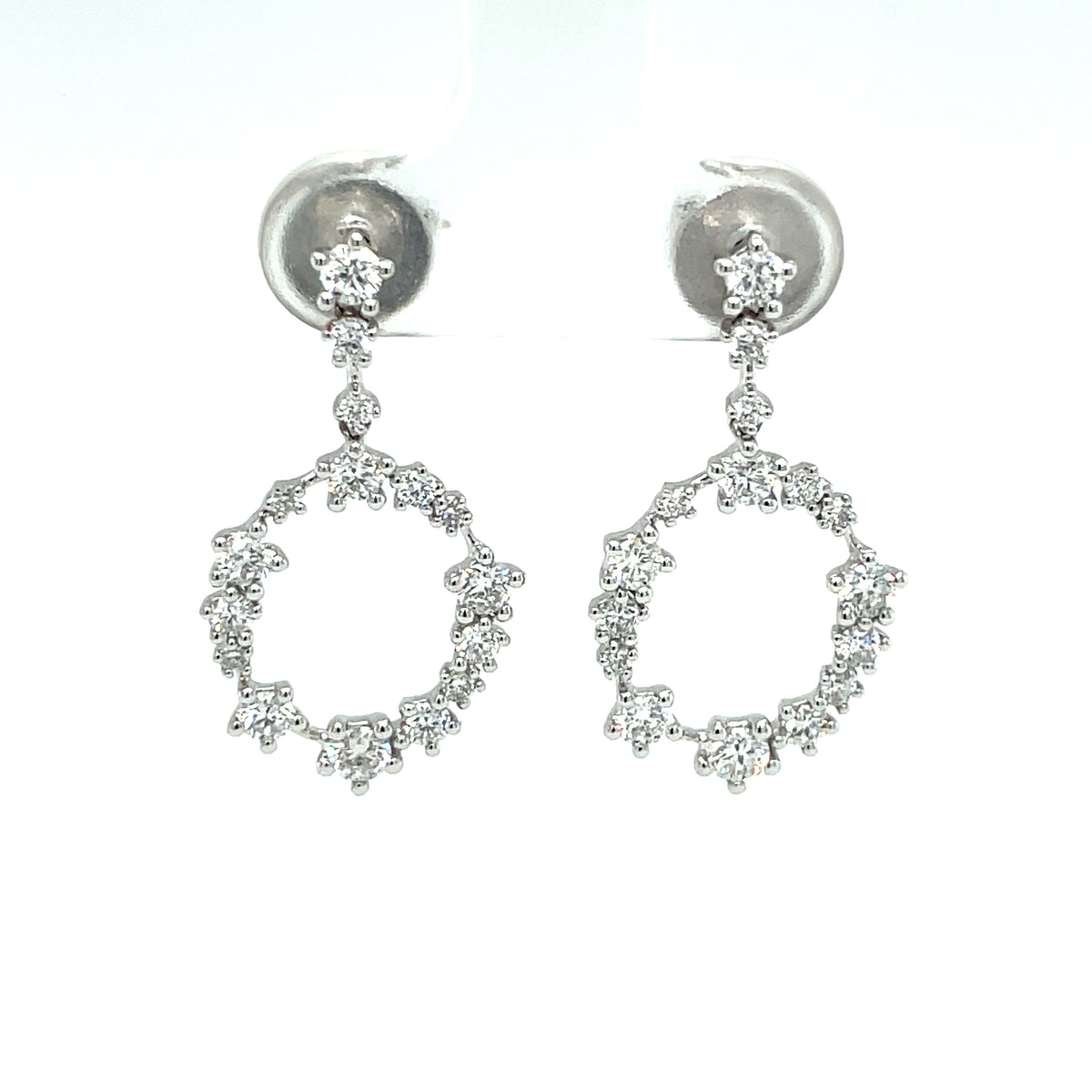 Diamond Dancing Circles 18ct White Gold Earrings