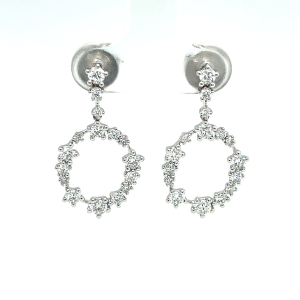 Diamond Dancing Circles 18ct White Gold Earrings